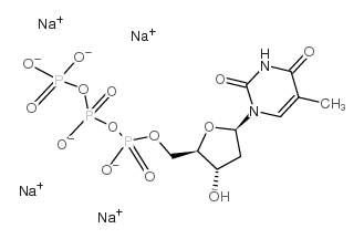 2'-Deoxythymidine 5'-triphosphoric acid tetrasodium salt structure, CAS 3624-46-2