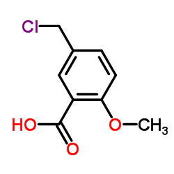 5-(Chloromethyl)-2-methoxybenzoic acid structure, CAS 3641-23-4