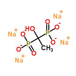 (1-Hydroxyethylidene)bis-phosphonic acid tetrasodium salt structure, CAS 3794-83-0