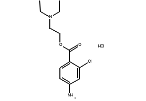 Chloroprocaine hydrochloride structure, CAS 3858-89-7