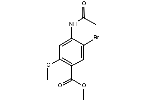 Methyl 4-acetamido-5-bromo-2-methoxybenzoate structure, CAS 4093-34-9