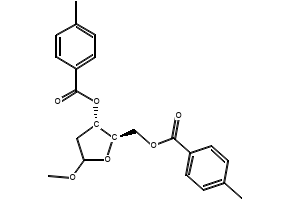 Methyl 2-deoxy-3,5-di-O-toluoyl-D-ribofuranoside structure, CAS 4330-34-1