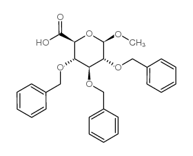 Methyl 2,3,4-tris-O-(phenylmethyl)-beta-D-glucopyranosiduronic acid structure, CAS 4356-82-5