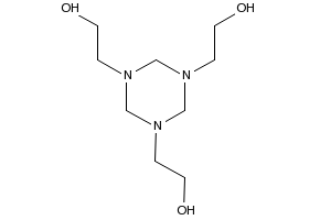 Hexahydro-1,3,5-tris(hydroxyethyl)-s-triazine structure, CAS 4719-04-4