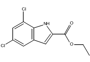 Ethyl 5,7-dichloro-1H-indole-2-carboxylate structure, CAS 4792-70-5