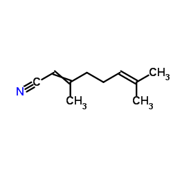 3,7-Dimethyl-2,6-octadienenitrile structure, CAS 5146-66-7