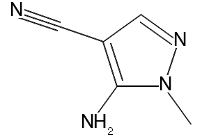 1-Methyl-4-cyano-5-amino-1,2-pyrazole structure, CAS 5334-41-8