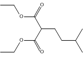 Diethyl isoamylmalonate structure, CAS 5398-08-3