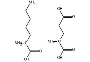 L-Lysine L-glutamate structure, CAS 5408-52-6