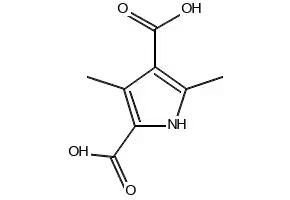 3,5-Dimethyl-1H-pyrrole-2,4-dicarboxylic acid structure, CAS 5434-29-7