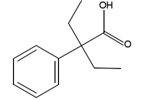 2-Phenyl-2-ethylbutyric acid structure, CAS 5465-28-1