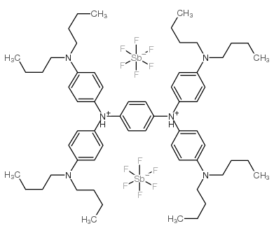 N3,N3,N6,N6-Tetrakis[4-(dibutylamino)phenyl]-1,4-cyclohexadiene-3,6-diaminium hexafluoroantimonate (1:2) structure, CAS 5496-71-9
