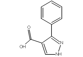 3-Phenyl-1H-pyrazole-4-carboxylic acid structure, CAS 5504-65-4