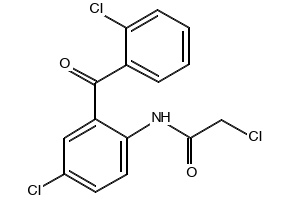 2-Bromo-N-[4-chloro-2-(2-chlorobenzoyl)phenyl]acetamide structure, CAS 5504-92-7