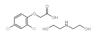 2,4-Dichlorophenoxyacetic acid diethanolamine salt structure, CAS 5742-19-8