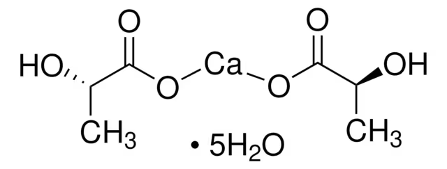 L-Calcium lactate pentahydrate structure, CAS 5743-47-5