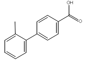 2'-Methylbiphenyl-4-carboxylic acid structure, CAS 5748-43-6