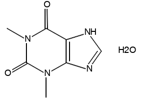 Theophylline monohydrate structure, CAS 5967-84-0
