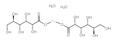 Ferrous gluconate dihydrate structure, CAS 12389-15-0
