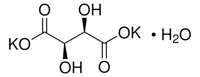 Potassium tartrate hemihydrate structure, CAS 6100-19-2
