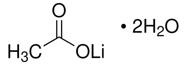 Lithium acetate dihydrate structure, CAS 6108-17-4