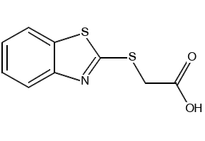 (1,3-Benzothiazol-2-ylthio)acetic acid structure, CAS 6295-57-4