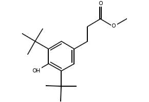 Methyl 3-(3,5-di-tert-butyl-4-hydroxyphenyl)propionate structure, CAS 6386-38-5
