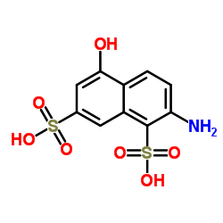 2-Amino-5-hydroxynaphthalene-1,7-disulfonic acid structure, CAS 6535-70-2