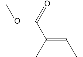 Methyl tiglate structure, CAS 6622-76-0