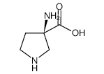 (3R)-3-Aminopyrrolidine-3-carboxylic acid structure, CAS 6807-92-7