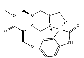 Isorhynchophylline structure, CAS 6859-01-4