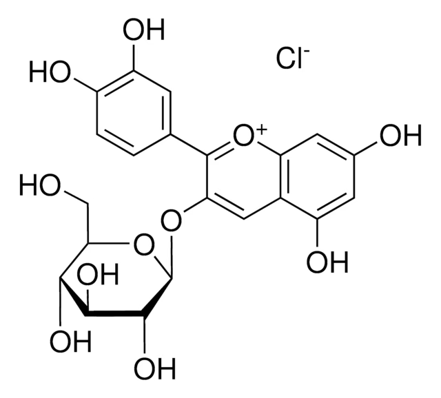 2-(3,4-Dihydroxyphenyl)-3-(beta-D-glucopyranosyloxy)-5,7-dihydroxy-1-benzopyrylium chloride structure, CAS 7084-24-4