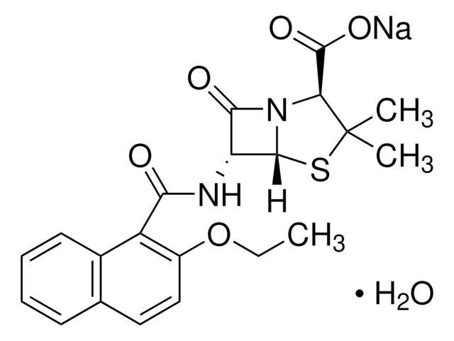Nafcillin sodium salt monohydrate structure, CAS 7177-50-6