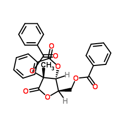 2,3,5-Tri-O-benzoyl-2-C-methyl-D-ribonic acid-1,4-lactone structure, CAS 7392-74-7