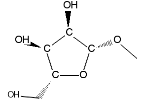 Methyl beta-D-ribofuranoside structure, CAS 7473-45-2