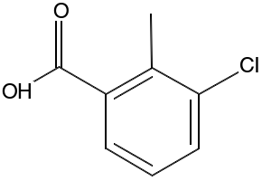 3-Chloro-2-methylbenzoic acid structure, CAS 7499-08-3