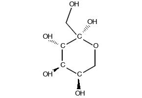 beta-D-Fructopyranose structure, CAS 7660-25-5