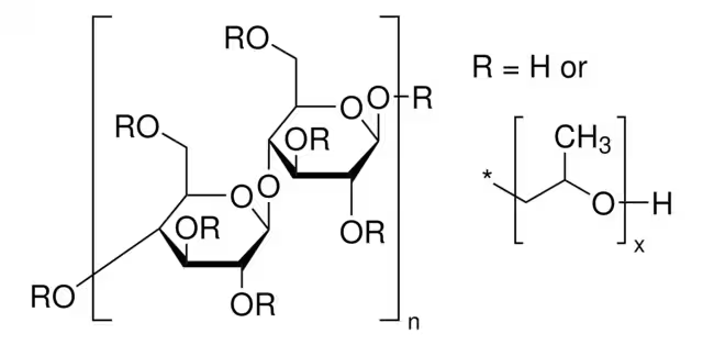 Hydroxypropyl cellulose structure, CAS 9004-64-2