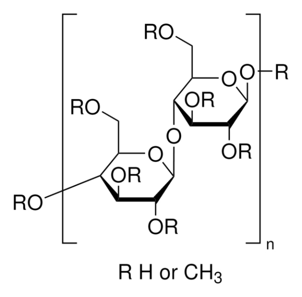 Methyl cellulose structure, CAS 9004-67-5