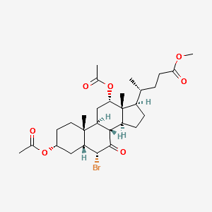(3alpha,5beta,6alpha,12alpha)-3,12-Bis(acetyloxy)-6-bromo-7-oxocholan-24-oic acid methyl ester structure, CAS 10452-63-8