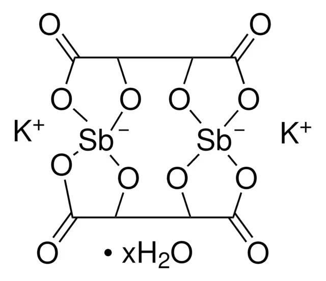 L-Antimony potassium tartrate structure, CAS 11071-15-1