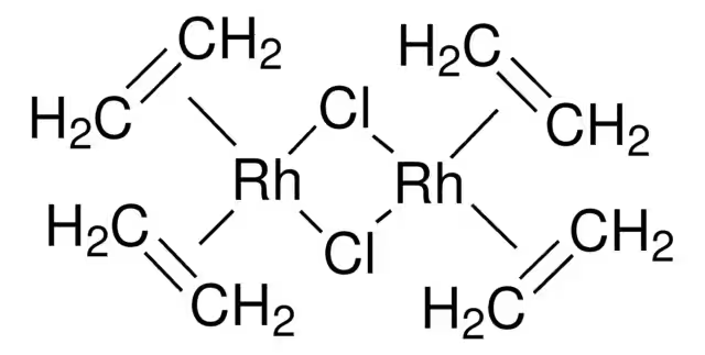 Chlorobis(ethylene)rhodium (I) dimer structure, CAS 12081-16-2