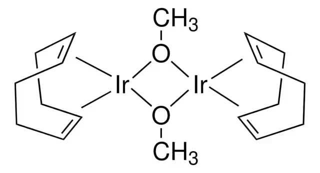 Bis(1,5-cyclooctadiene)dimethoxydiiridium structure, CAS 12148-71-9