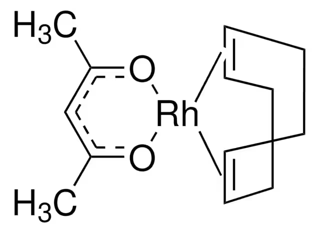 Acetylacetonate(1,5-cyclooctadiene)rhodium structure, CAS 12245-39-5