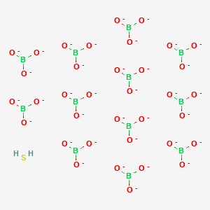 1,2,3,4,5,6,7,8,9,10,11-Undecahydro-12-mercapto dodecaborate(2-) structure, CAS 12294-22-3