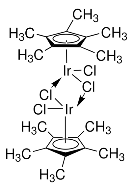 (Pentamethylcyclopentadienyl)iridium(III) chloride dimer structure, CAS 12354-84-6