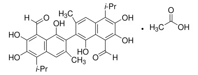Gossypol-acetic acid structure, CAS 12542-36-8