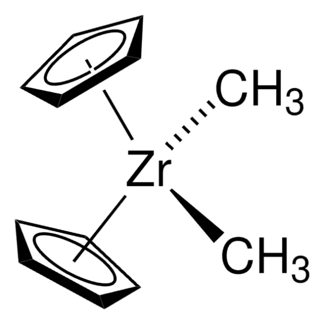 Bis(cyclopentadienyl)dimethylzirconium structure, CAS 12636-72-5