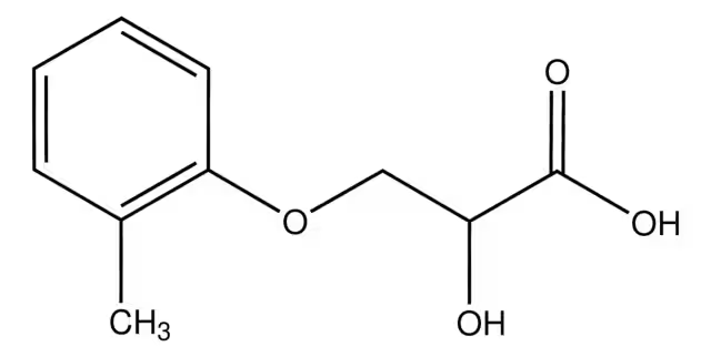 2-Hydroxy-3-(2-methoxyphenoxy)propanoic acid structure, CAS 13057-65-3