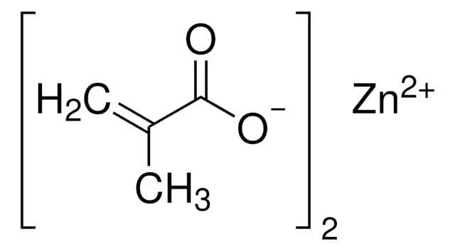Zinc methacrylate structure, CAS 13189-00-9